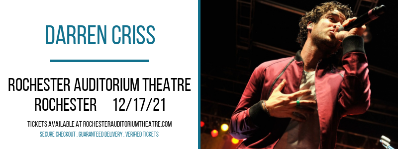 Darren Criss at Rochester Auditorium Theatre tickets Darren Criss at Rochester Auditorium Theatre