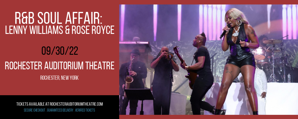 R&B Soul Affair: Lenny Williams & Rose Royce at Rochester Auditorium Theatre