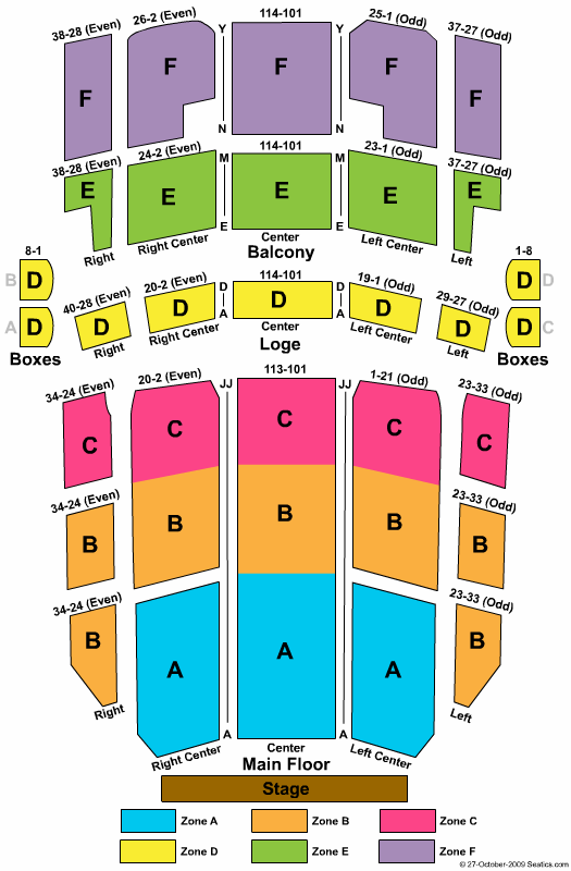 West Herr Auditorium Theatre seating chart